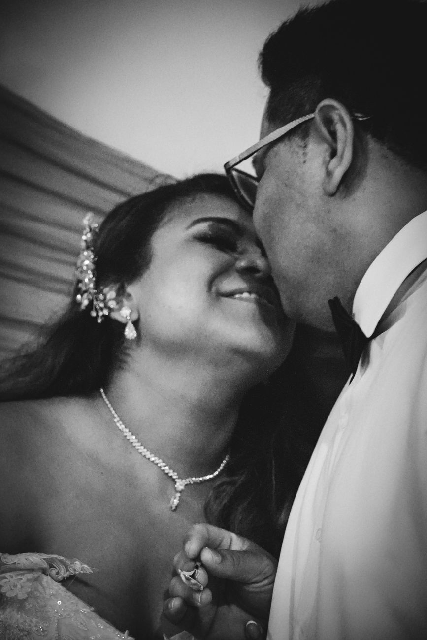 Couple embracing