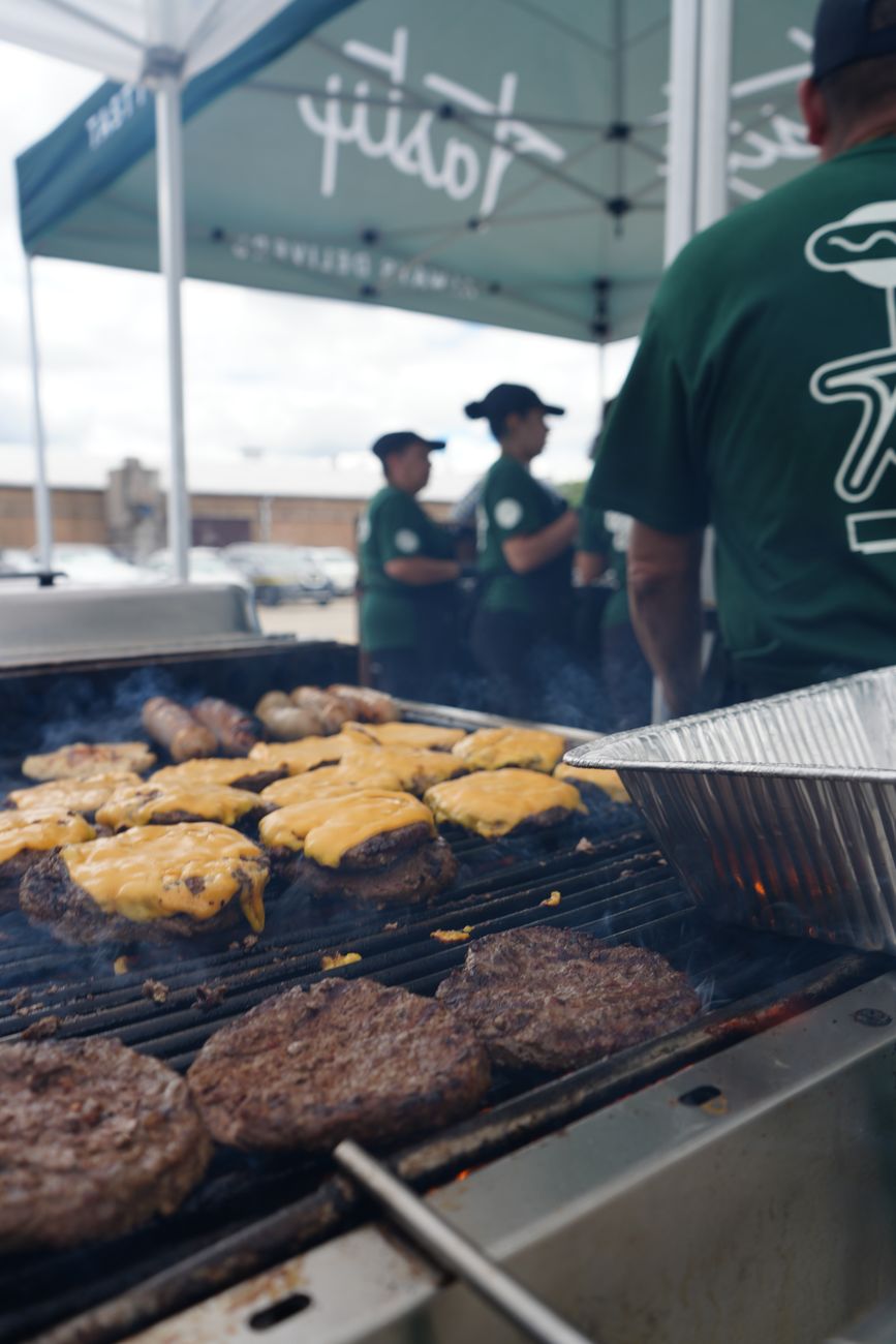 Burgers on the grill